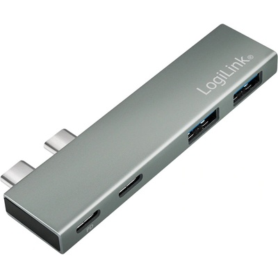 LogiLink USB 3.2 Gen2x2 хъб, 4 порта, PD, за MacBook и iPad, сребрист