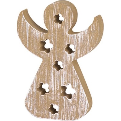MagicHome Dekorácia Vianoce Woodeco Anjel bal. 5 ks 11x8 cm