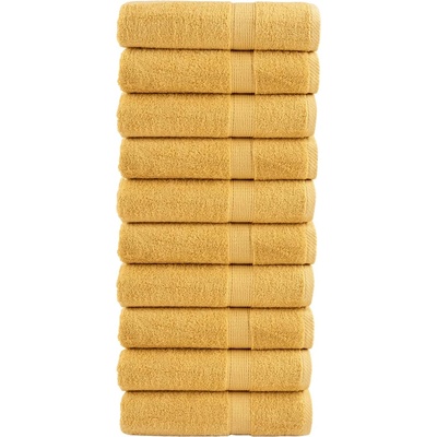 vidaXL Премиум кърпи за ръце SOLUND 10 бр злато 50x100 см 600 gsm (137283)