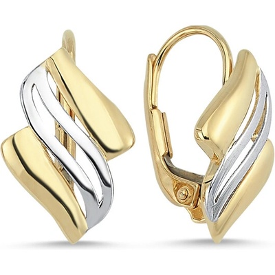 Lillian Vassago náušnice v kombinácii bieleho a žltého zlata na patent LLV46-GER053