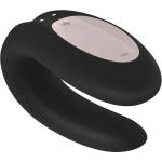 Satisfyer Луксозен вибратор и стимулатор за двойки "satisfyer double joy black" 8 см с Мобилно приложение