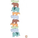 Lelin dřevěná skládací hra zvířátka 10ks + hrací kostka