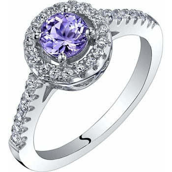 Eppi Tanzanitový strieborný prsteň so zirkónmi Aundra R34242