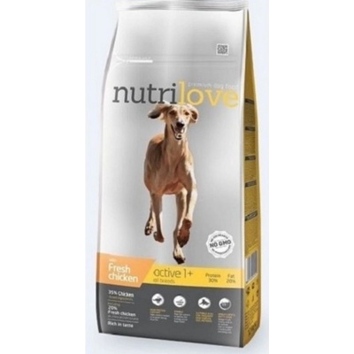 Nutrilove Active dog s čerstvým kuřecím 12 kg