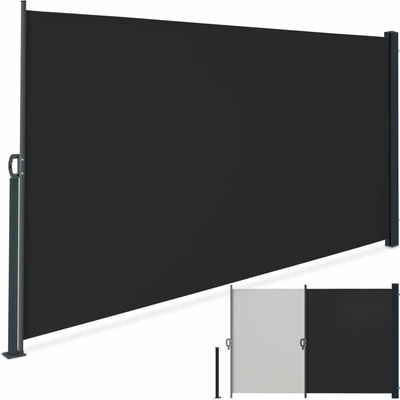 tectake 406591 výsuvná boční markýza s navíjecím mechanismem, neprůhledná - 300 x 160 cm,černá