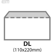 Dopisní obálka DL, bílá 80g, 1000ks, s páskou, vnitřní tisk