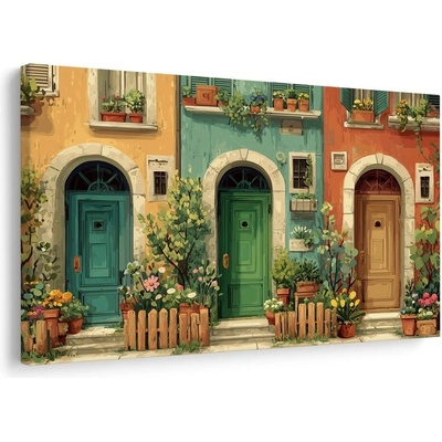 Obraz malebná ulička s květinami - 40x30