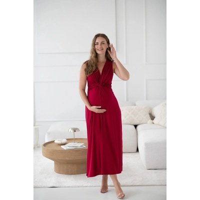 Tehotenské maxi šaty na dojčenie Loop Maxi Dress Burgundy