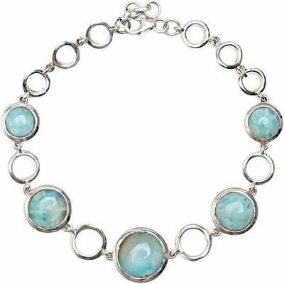Nefertitis Larimar náramek stříbro Ag 925 B549 NF64763 - 16,5 - 20 cm, 14,6 g