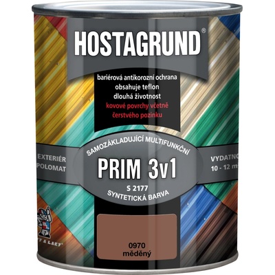 Hostagrund 3v1 Prim základná aj vrchná farba na kov S2177 meď, 0,6L