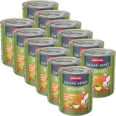 Animonda GranCarno Superfoods morčacie a mangold 12 x 800 g