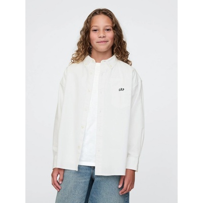 GAP dětská oversize košile Oxford bílá