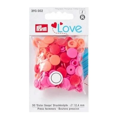 Prym LOVE plastové patentky Color snaps růžová, oranžová, červená