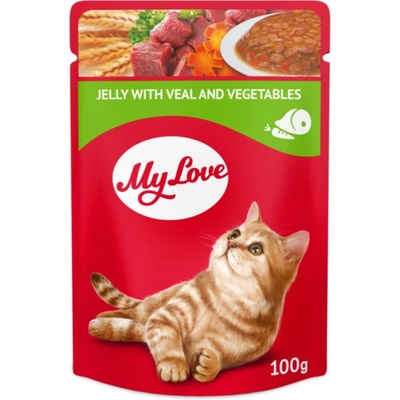 My Love for adult cats Jelly with veal and vegetables 100 g