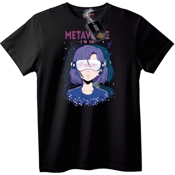 NOONEBRAND Тениска Метавселена Аз съм в аниме - M, Black