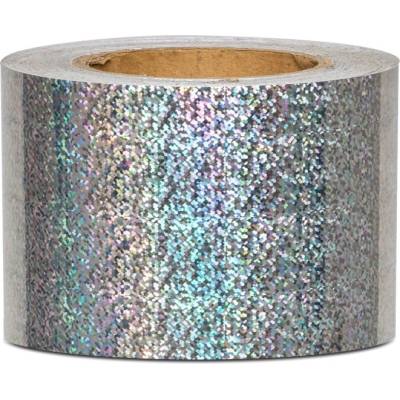 Hologramová samolepicí páska motiv 8 kolečka - šíře 10cm - stříbrná