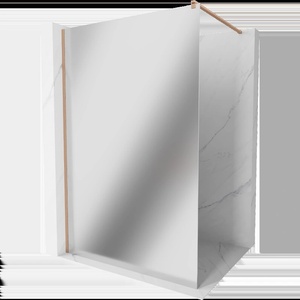 Mexen Kioto параван за душ Walk-in 120 x 200 см, огледало 8 мм, четкана мед - 800-120-101-65-50 (800-120-101-65-50)