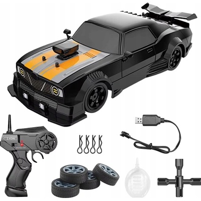 HB Toys Dálkově ovládané auto černé LED dým 4x4 (4WD) 1:16