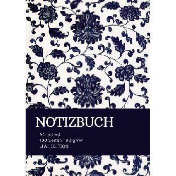 Image 1 of Notizbuch A4 dotted - 100 Seiten Soft Cover - floral blau - FSC Papier