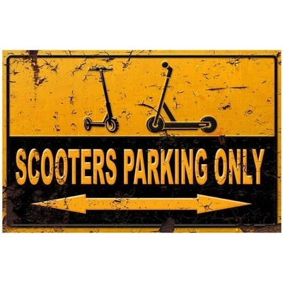 Parking - Scooters parking only - ceduľa 30cm x 20cm Plechová tabuľa