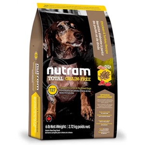 Nutram T27 Nutram Total Grain-Free® Turkey, Chicken & Duck Natural Dog Food, Натурална кучешка рецепта БЕЗ зърно с Пуйка, Пиле и Патица, за пораснали кучета от малки и дребни породи, приготвена за всички ста