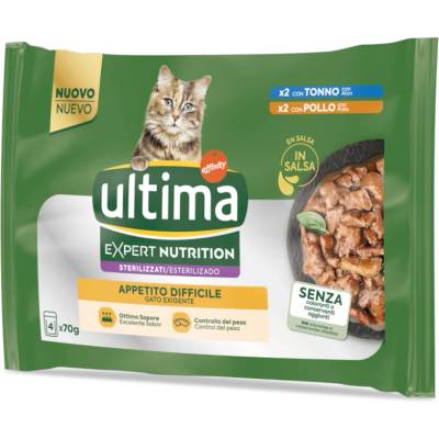 Ultima Cat Expert Nutrition Difficult Appetite tuniak a kuracie 4 x 70 g