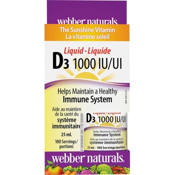 Webber Naturals Vitamin D3, 1000 IU, 25 ml, Webber Naturals (3350 WN)