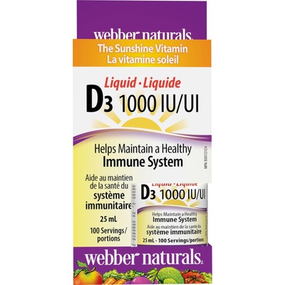 Webber Naturals Vitamin D3, 1000 IU, 25 ml, Webber Naturals (3350 WN)