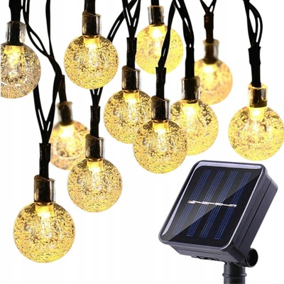 Polux Solární zahradní girlanda Teplá bílá 3000K 10x koule LED