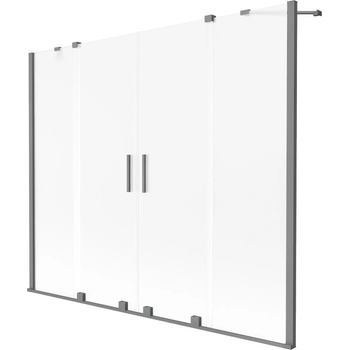 Mexen Velar Двоен параван за вана 2-крилен плъзгащ се 200 x 150 см, матиран, пистолетен метал - 896-200-000-32-95 (896-200-000-32-95)