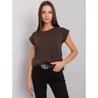 Dámske tričko Fashionhunters Brown hnedá