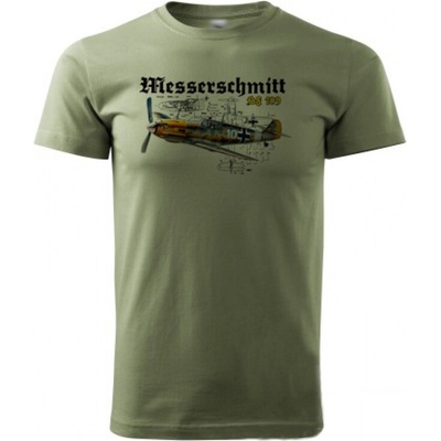 Tričko Striker Lietadlo Messerschmitt Bf 109 olivové
