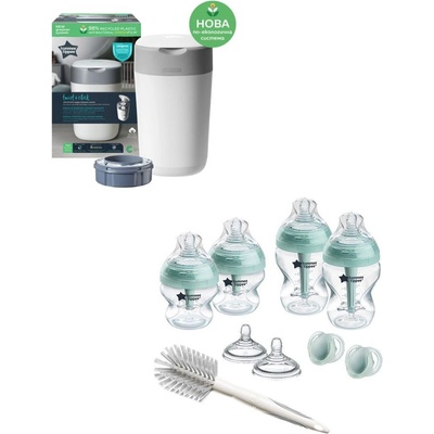 Tommee Tippee Комплект за новородено Tommee Tippee - Anti-Colic+ + Хигиенен кош за пелени Twist and Click (TT.0036+TT.0153)