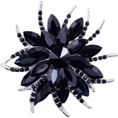 Amparo Miranda Brošňa Miranda Black Flower K4439