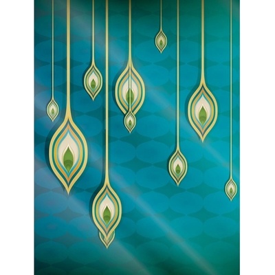 Preinterier Fototapeta panel - PL0161 - Tyrkysové kvapky vlies - 206cm x 275cm