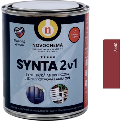 Novochema synta 2v1 syntetická antikorozní jednovrstvá barva 2v1 10 kg 8440 Červenohnědá