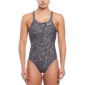 Nike Бански костюм Nike Swim Hydra strong Cutout One-Piece Swimsuit - Black/White