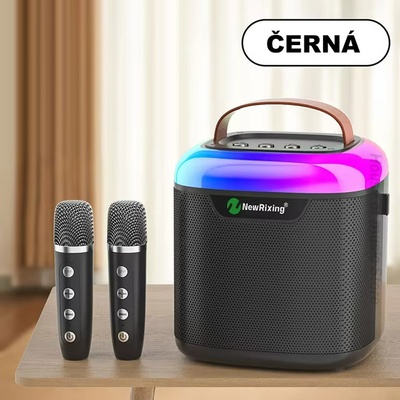 Přenosný karaoke systém 2x mikrofon Černá – Zboží Mobilmania