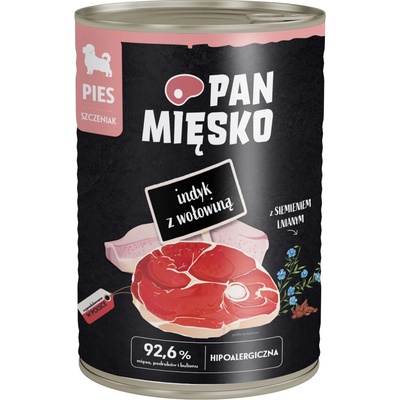 Pan Mięsko Dog krůtí s hovězím masem pro štěňata 12 x 400 g