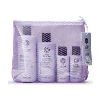 Maria Nila Sheer Silver Beauty Bag šampon 300 ml + kondicionér 300 ml + šampon 100 ml + kondicionér 100 ml dárková sada