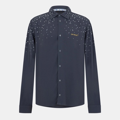 OFF WHITE Рокля OFF WHITE Men's Long-Sleeve Dress Shirt - Grey/Silver