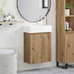 vidaXL Мивка за баня със смесител Дъб артизан 45, 5 x 25, 5 x 84 см (889500)