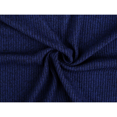 Prima-obchod Žebrovaná šatová pletenina / svetrovina, barva 3 (330 g/m²) modrá