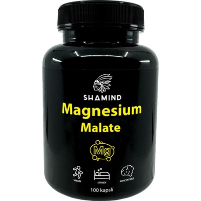 Shamind Hořčík Magnesium Malát 100 kapslí v lahvičce