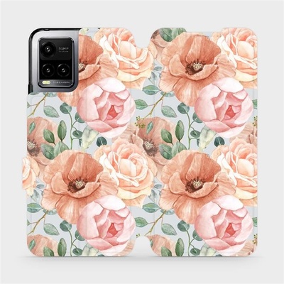 Mobiwear Flip Vivo Y33s MP02S Pastelové květy