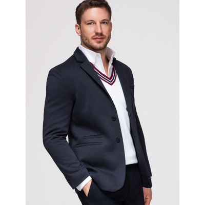 Ombre Clothing Мъжко плетено сако кройка SLIM FIT - тъмно синьо V3 M170 Ombre Clothing Ombre Clothing | Sin | МЪЖЕ | S