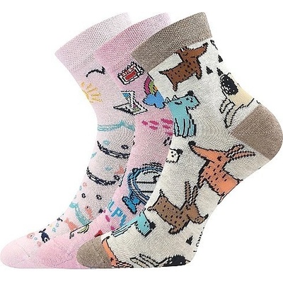 Lonka Dedotik Dětské trendy ponožky 3 páry mix holka