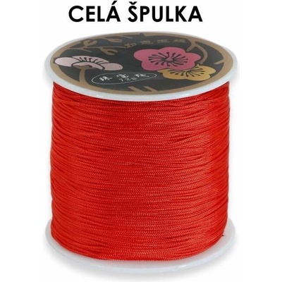 Červená, nylonová šňůrka, 0,8mm (asi 90 m)