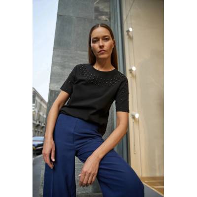 Moodo Черна тениска с мъниста Moodo Moodo | Cheren | ЖЕНИ | XS
