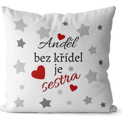Impar Polštář Anděl bez křídel je sestra 40x40 – Sleviste.cz
